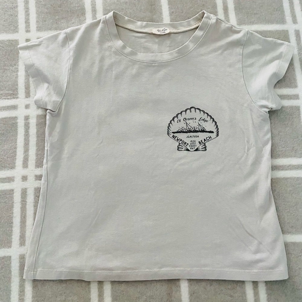 John Galt Newport Beach Cream Crop Top